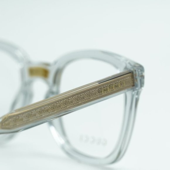 💯 NEW GUCCI GG0184O 005 GREY TRANSPARENT UNISEX EYEGLASSES - Picture 14 of 14